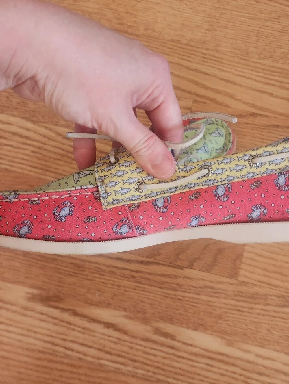 EUC Sperry X Vineyard Vines Kids Patchwork Patterned Boat Shoes, Size 5